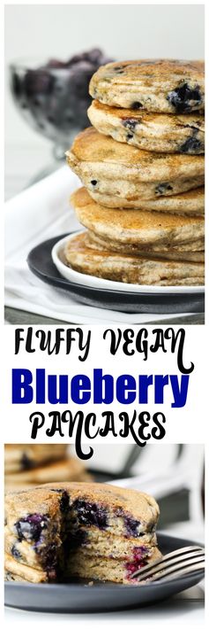 Fluffy Vegan Spelt Blueberry Pancakes