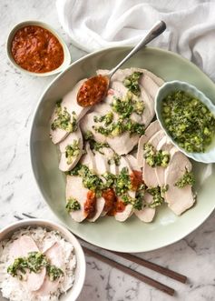 Foolproof Poached Chicken with Ginger Shallot Sauce