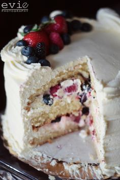 Four Layer Cake with Crème Chantilly & Berries