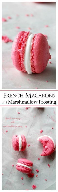 French Macarons with Marshmallow Frosting