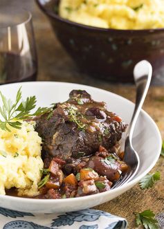 French Short Ribs Braised in Red Wine