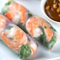 Fresh Shrimp Spring Rolls with Peanut Dipping Sauce