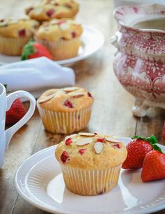 Fresh Strawberry Almond Muffins