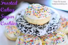 Frosted Cakey Sugar Cookies (No Roll