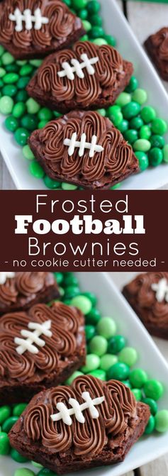 Frosted Football Brownies