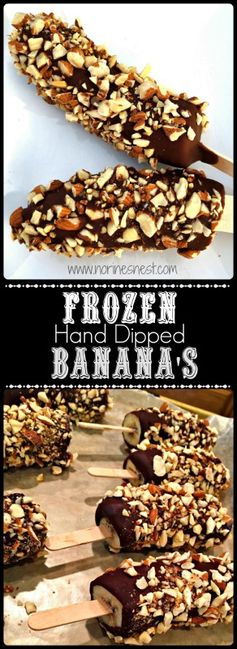 Frozen Banana's hand dipped in chocolate