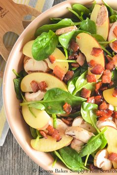 Fuji Apple Spinach Bacon Salad With Creamy Honey Mustard Vinaigrette