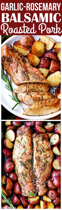 Garlic and Rosemary Balsamic Roasted Pork Loin