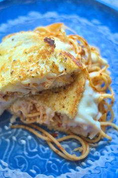 Garlic Bread Spaghetti Grilled Cheese