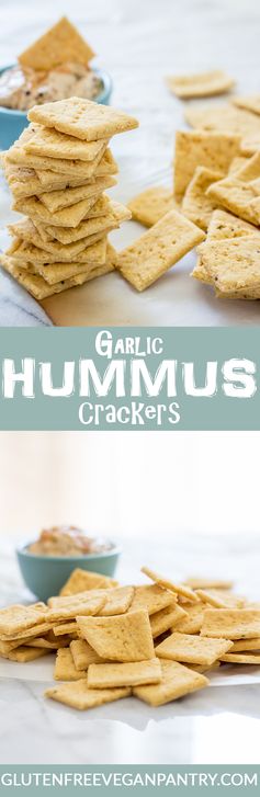 Garlic Hummus Crackers - Vegan & Gluten-Free