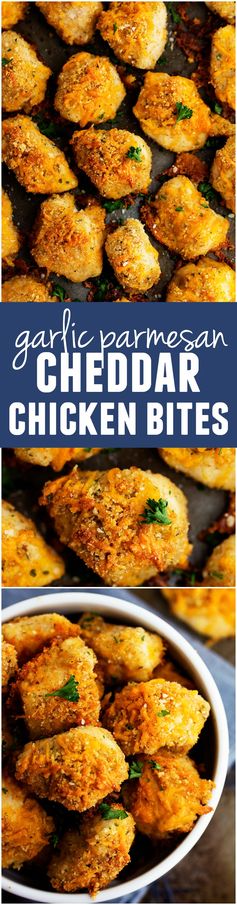 Garlic Parmesan Cheddar Chicken Bites