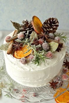 Gingered Christmas Fruitcake With Rustic Decorations