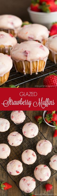 Glazed Strawberry Muffins