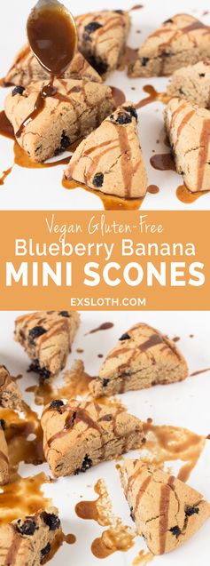 Gluten-Free Blueberry Banana Scones with Blueberry Black Tea Glaze