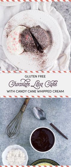 Gluten Free Chocolate Lava Cakes with Peppermint Whipped Cream