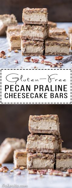 Gluten Free Pecan Praline Cheesecake Bars