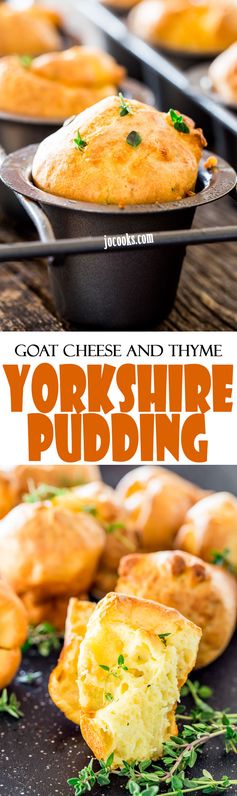 Goat Cheese and Thyme Yorkshire Puddings