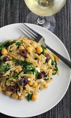 Greek Orzo with Spinach, Olives and Feta