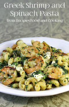 Greek Shrimp and Spinach Pasta