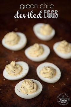 Green Chile Deviled Eggs