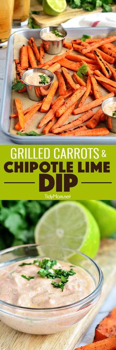 Grilled Carrots with Chipotle Lime Dip