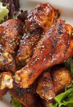 Grilled Chicken Drumsticks with Honey-Chipotle Sauce