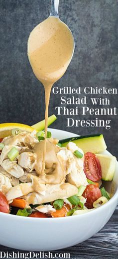 Grilled Chicken Salad & Thai Peanut Dressing