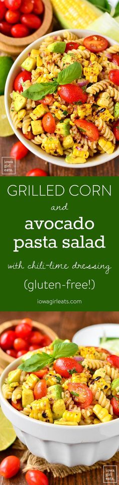 Grilled Corn and Avocado Pasta Salad with Chili-Lime Dressing