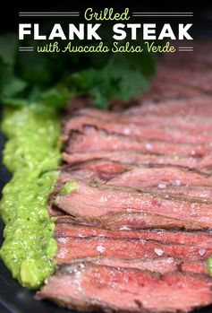 Grilled Flank Steak with Avocado Salsa Verde