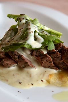 Grilled Flank Steak with Gorgonzola Cream Sauce