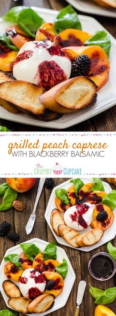 Grilled Peach Caprese with Blackberry Balsamic #SundaySupper