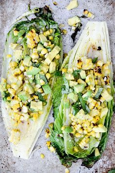 Grilled Romaine Salad with Corn and Avocado