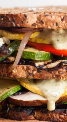 Grilled Veggie Sandwich with Pesto-Feta Mayo