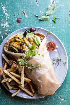 Grilled Zucchini Gyros with Sun-Dried Tomato Tzatziki