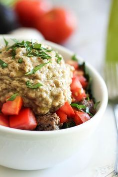 Ground Beef and Baba Ganoush Breakfast Bowl