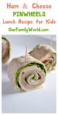 Ham & cheese pinwheel sandwich