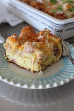 Ham and Melted Swiss Overnight Breakfast Casserole