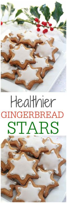 Healthier Gingerbread Star Cookies