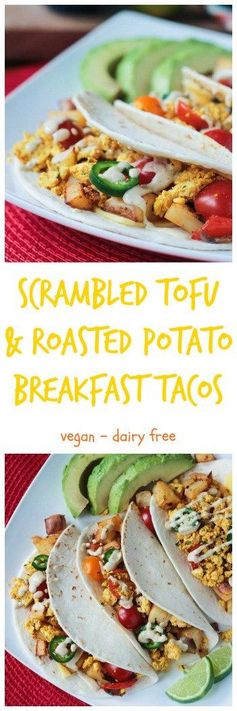 Healthy Breakfast Tacos w/ Tofu & Roasted Potatoes