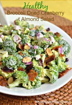 Healthy Broccoli Cranberry Almond Salad