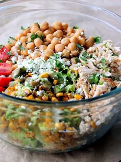 Healthy Chicken Chickpea Chopped Salad