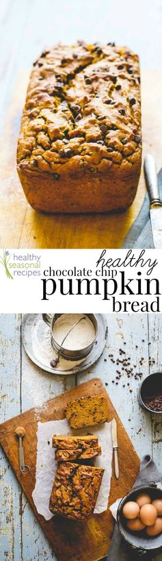 Healthy chocolate chip pumpkin bread