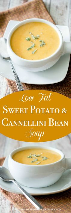 Healthy Low Fat Sweet Potato and Cannellini Bean Soup