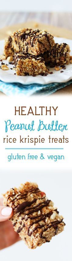 Healthy Peanut Butter Rice Krispie Treats | Gluten Free, Vegan, Marshmallow-Free