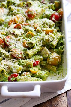 Healthy Pesto Baked Rigatoni