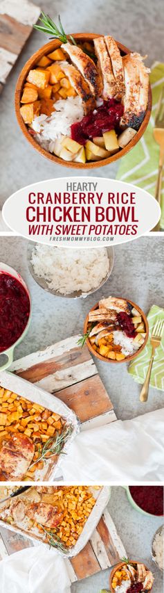 Hearty Cranberry Rice Chicken Bowl with Sweet Potato