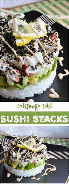 Homemade California Roll Sushi Stacks