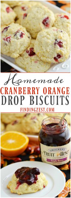 Homemade Cranberry Orange Drop Biscuits