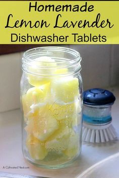 Homemade Lemon Lavender Dishwasher Tablets