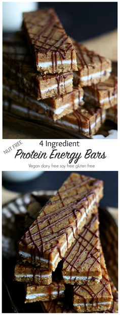 Homemade Nut Free 4 Ingredient Protein Energy Bars